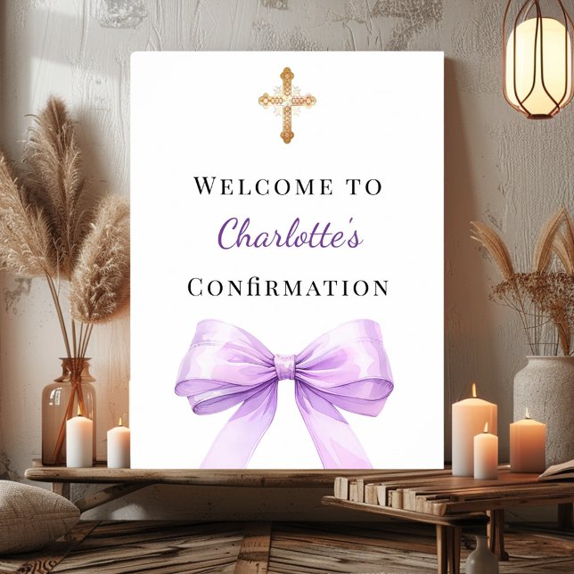 Lavender bow Confirmation welcome Poster (Skapare uppladdad)
