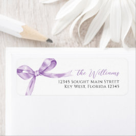 Lavender Bow-Returetiketter Returadress Etikett