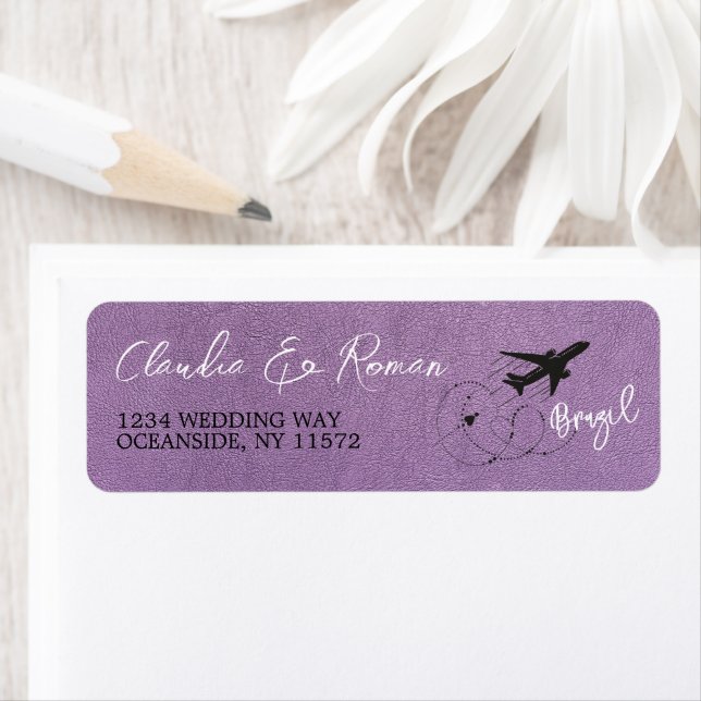 Lavender Brasilien Passport Returadress Etikett (Insitu)