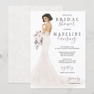 Lavender Bride i Snöre Möhippa Inbjudningar