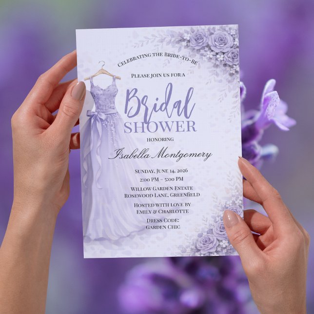 Lavender Bridesmaid Dress Bridal Shower Inbjudningar (Lavender Bridesmaid Dress Bridal Shower Invitations
)