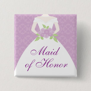Lavender Bröllop Dress Brudens sida Knapp