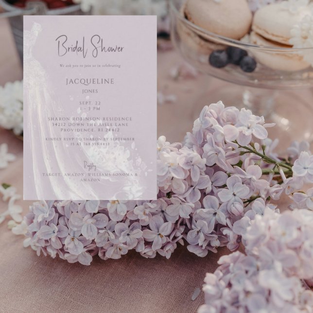 Lavender Bröllop Dress Möhippa Inbjudningar (Skapare uppladdad)