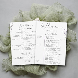 Lavender Bröllop Helg 3 Days Schedule Elegant Inbjudningar
