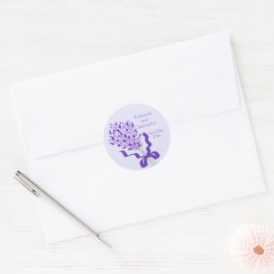 Lavender Bröllop Runt Klistermärke