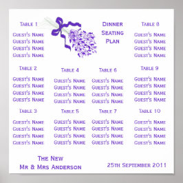 Lavender Bröllop Seating Poster