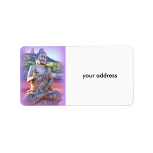 lavender buddha adressetikett