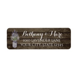 Lavender Burk och Barn Wood Adress Returadress Etikett