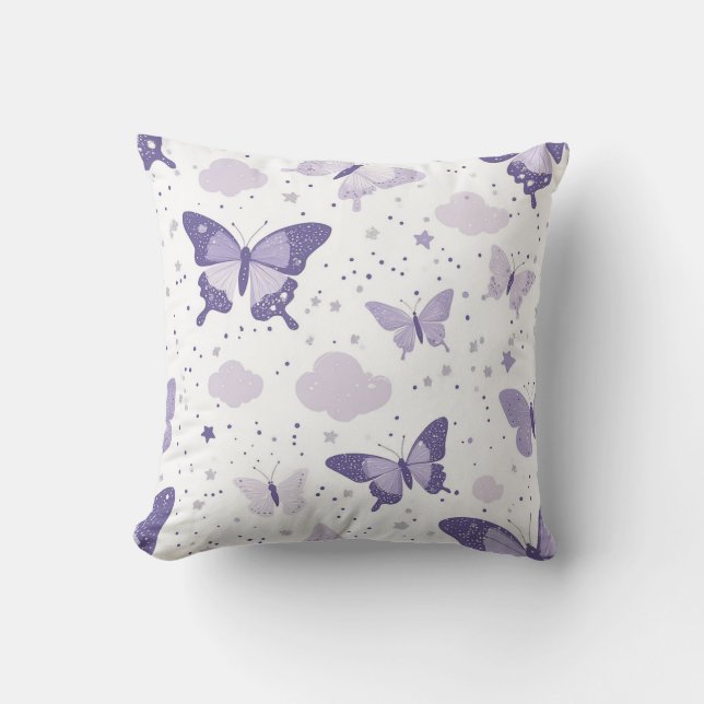 Lavender Butterfly Dreams Kudde (Framsida)