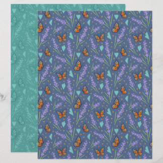 Lavender Butterfly Scrapbook Papper