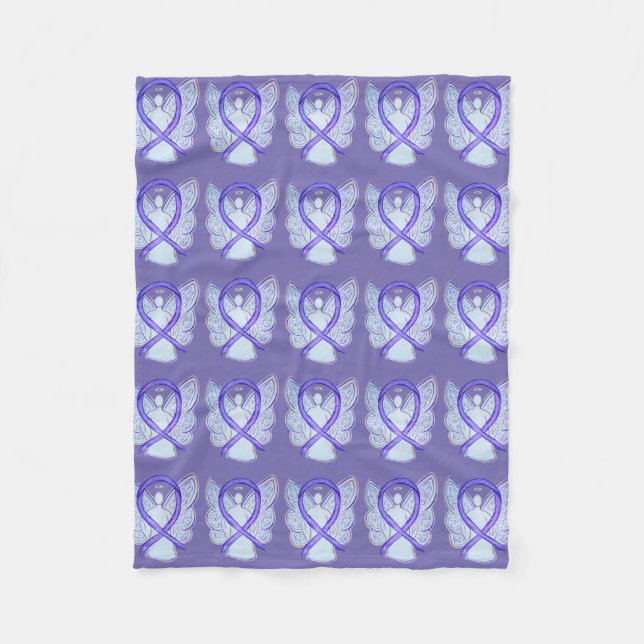 Lavender Cancer Awareness Ribbon Fleece Blankets (Framsidan)