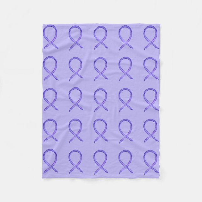 Lavender Cancer Awareness Ribbon Fleece Blankets (Framsidan)