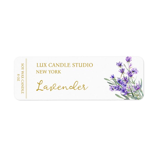 Lavender Candle-etikett Returadress Etikett (Framsidan)