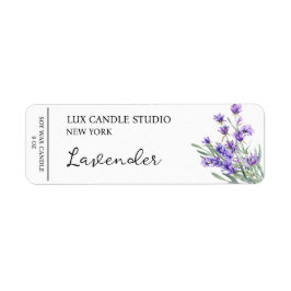Lavender Candle-etikett Returadress Etikett