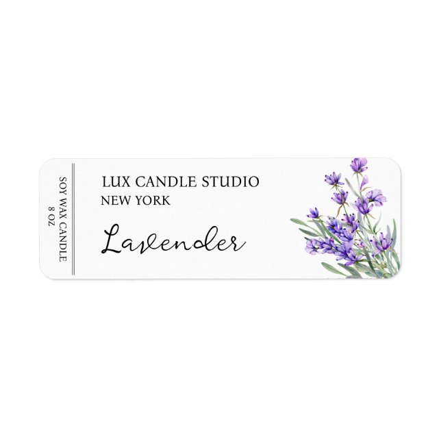 Lavender Candle-etikett Returadress Etikett (Framsidan)