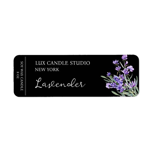 Lavender Candle-etikett Returadress Etikett (Framsidan)