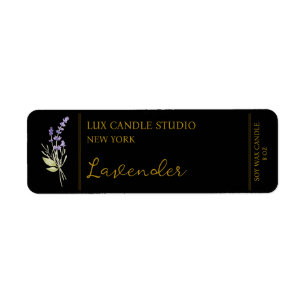 Lavender Candle-etikett Returadress Etikett