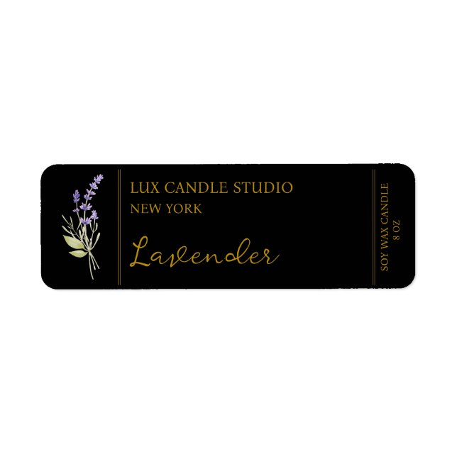 Lavender Candle-etikett Returadress Etikett (Framsidan)