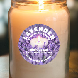 Lavender Candle Runt Klistermärke
