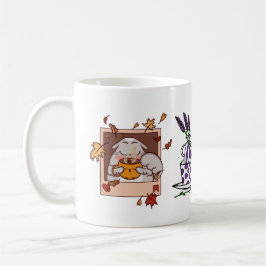 Lavender Cat Coffee Drink Poster - Charming Kattdj Kaffemugg