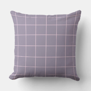Lavender Checkered Mönster Pillow 20 x 20 Kudde