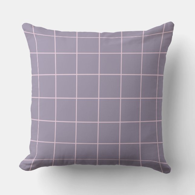 Lavender Checkered Mönster Pillow 20 x 20 Kudde (Framsida)