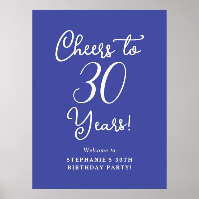 Lavender Cheers till 30 års födelsedag Välkomna Poster (Framsidan)