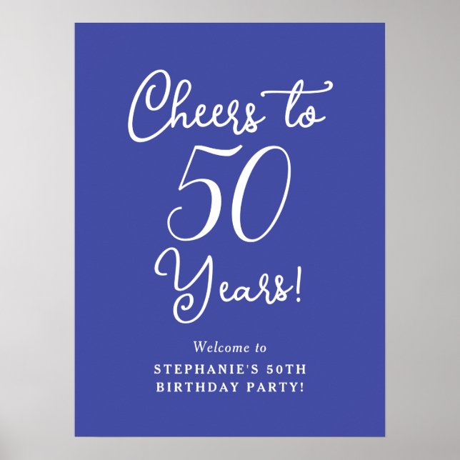 Lavender Cheers till 50 år 50:e födelsedag Välkomn Poster (Framsidan)