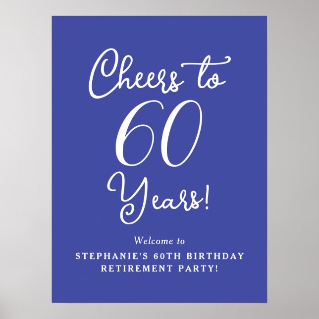 Lavender Cheers till 60 år Pension Party Poster (Framsidan)