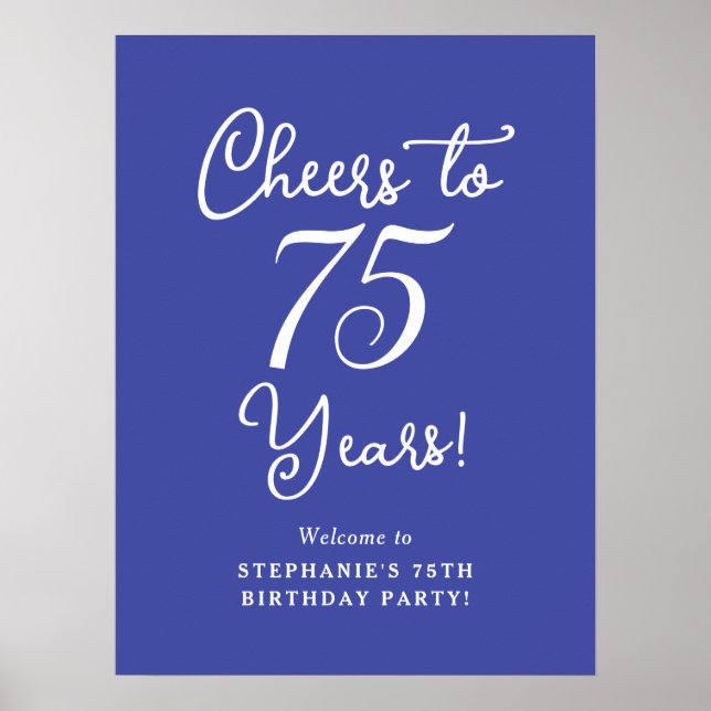 Lavender Cheers till 75 år 75:e Birthday Välkommen Poster (Framsidan)
