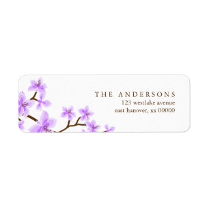 Lavender Cherry Blommars Adressetiketter Returadress Etikett