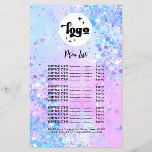 lavender chunky glitter skönhetsalonflugator flygblad