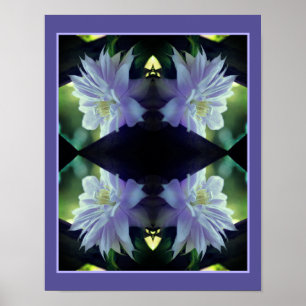 Lavender Clematis Flower in Trellis Abstrakt Poster