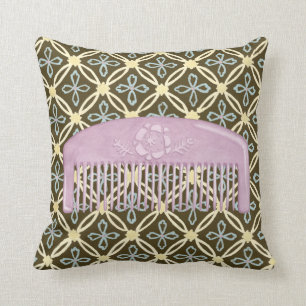 Lavender Comb på Chocolate Background Kudde