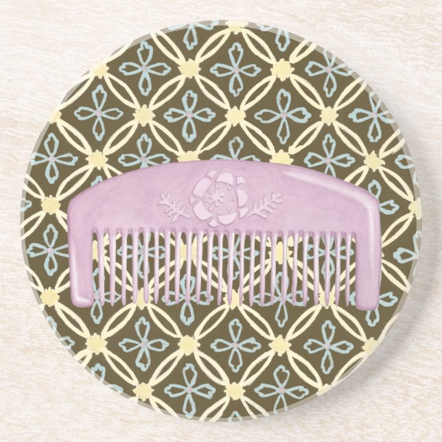 Lavender Comb på Chocolate Background Underlägg Sandsten (Framsidan)