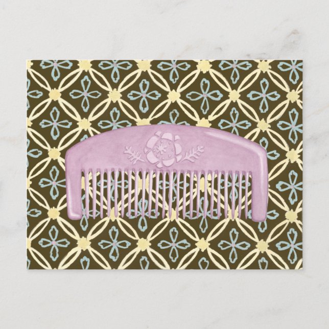 Lavender Comb på Chocolate Background Vykort (Framsida)