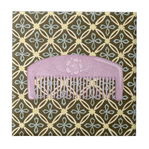 Lavender Comb på Choklad-bakgrund Kakelplatta