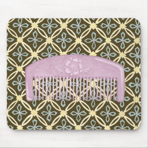 Lavender Comb på Choklad-bakgrund Musmatta