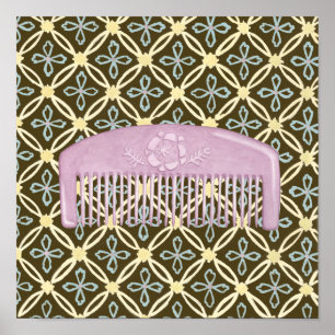 Lavender Comb på Choklad-bakgrund Poster