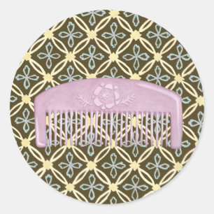 Lavender Comb på Choklad-bakgrund Runt Klistermärke