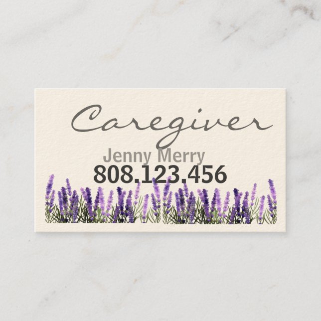 Lavender Comfort: Affärskort som levererar i motta Visitkort (Framsida)