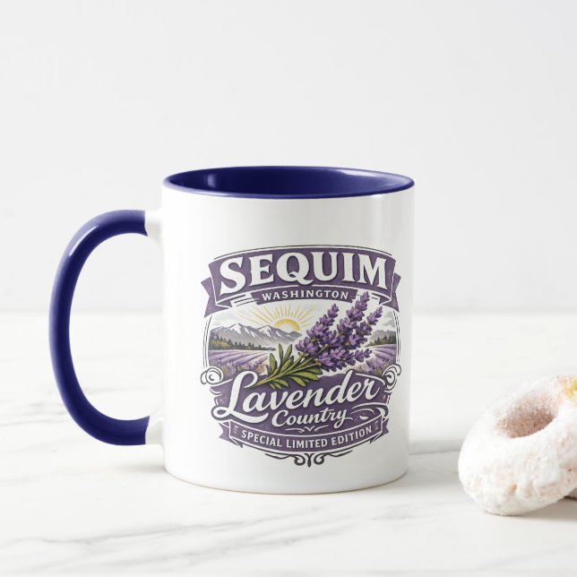Lavender Country-mugg | Lila handtag Mugg (Med munk)