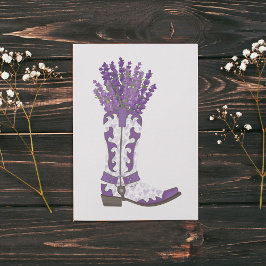 Lavender Cowboy Boot Julkort