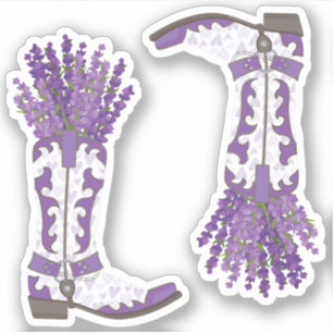 Lavender Cowboy Boot Klistermärken
