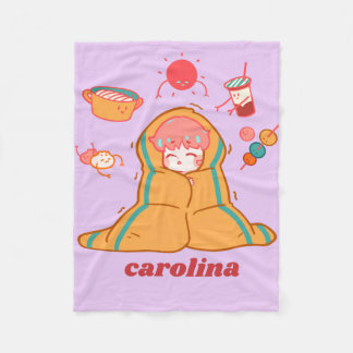 Lavender Cozy Blanket – personalised Custom Name  Fleecefilt