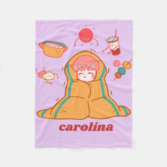 Lavender Cozy Blanket – personalised Custom Name  Fleecefilt (Framsidan)