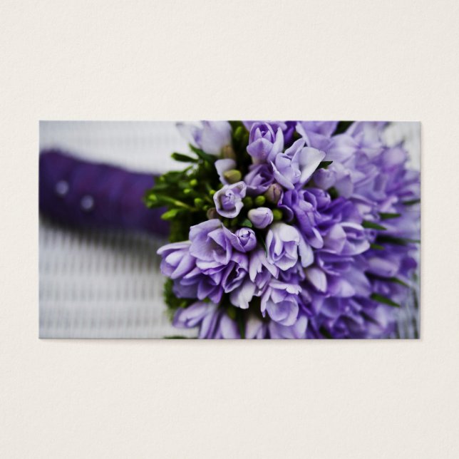 Lavender Crocus Möhippa Bouquet Visitkort (Framsidan)