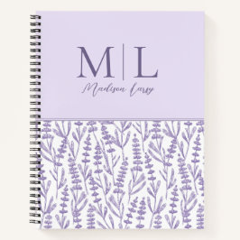 Lavender Cute Blommigt Monogram Personlig Namn