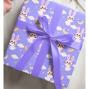 Lavender Cute Påskhare Kaninens år Presentpapper