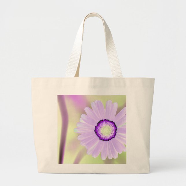Lavender Daisy Tote Bag Jumbo Tygkasse (Framsidan)